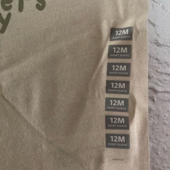 Carter's Bodysuit Kids Size 12M Cream Short Sleeve Daddy's First Father's Day Pr - Picture 2 of 5